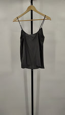 Quince Women's Washable Stretch Silk V-Neck Cami Lava Smoke Sleeved Top S