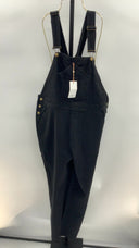 Quince Womens Organic Stretch Cotton Twill Relaxed Overalls Black L