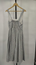 Quince Womens 100% European Linen Fit & Flare Midi Dress Blue M