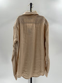Quince Mens 100% European Linen Long Sleeve Shirt Driftwood Sleeved Top M