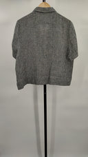 Quince Women's 100% European Linen Shirt Classic Mini Gingham Sleeved Top L