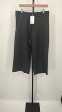 Quince Womens Supersoft Fleece Cropped Wide Leg Pants Black L