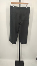 Quince Womens Supersoft Fleece Cropped Wide Leg Pants Black L