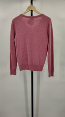 Quince Women's Mongolian Cashmere V-Neck Sweater Mauve Mist Sleeved Top M