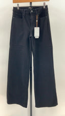 Quince Womens Bella Stretch Wide Leg Jeans - 32" Black 27