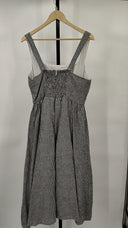 Quince Women's 100% European Linen Midi Dress Mini Gingham Basic Sleeved L