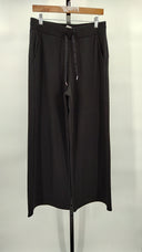 Quince Womens Supersoft Fleece Wide Leg Pants Black L