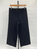 Quince Womens Ultra-Stretch Ponte Cropped Wide Leg Pants - 24" Black 6