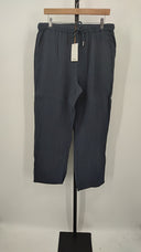 Quince Womens 100% Organic Cotton Gauze Straight Leg Pants Indigo Blue M