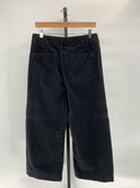 Quince Womens Organic Stretch Corduroy Cropped Wide Leg Pants - 26" Black 8