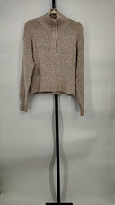 525 Women Boxy Snap Front Henley Sleeved Top Cream XS