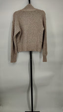 525 Women Boxy Snap Front Henley Sleeved Top Cream XS