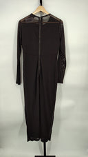 Bardot Women Sensei Mesh Midi Dress Basic Sleeved Black XL