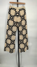 Sandro Women Crochet Knit Trousers Pants Beige / Black 36