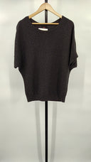 Quince Women's Lightweight Cotton Cashmere Heather Charcoal Sleeved Top M