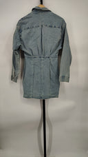 Free People Women's Amber Denim Dress Powder Blue Basic Sleeved US 2