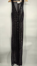 L*SPACE Womens Adrift Midi Dress Black Basic Sleeved M