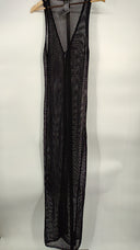 L*SPACE Womens Adrift Midi Dress Black Basic Sleeved M