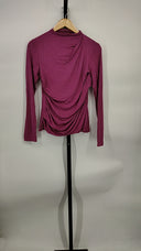 Enza Costa Women Viscose Jersey Twist Top Sleeved Pink M