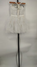 For Love & Lemons Women X Revolve Mini Bustier Dress Basic Sleeved White S