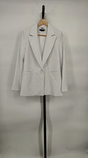 Olivia Women Denny Notch Collar Boyfriend Blazer Suit Jacket White 0