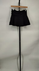 Guizio Women Ruched Heart Scallop Skirt Basic Black M