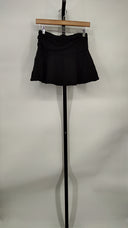 Guizio Women Ruched Heart Scallop Skirt Basic Black M