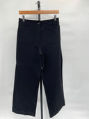 Quince Womens Ultra-Stretch Ponte Cropped Wide Leg Pants - 26" New Black 4