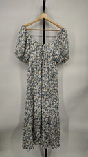 Minkpink Women Juniper Midi Dress Basic Sleeved Blue M