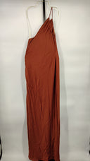 Shona Joy Women Luxe Asymmetrical Gathered Maxi Dress Basic Sleeved Brown 8