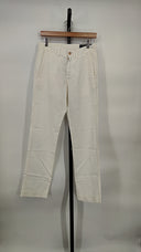 Ralph Lauren Women Straight Fit Linen-Cotton Pants White 28