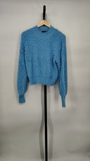 Minkpink Women Aria Fluffy Knit Sleeved Top Blue M
