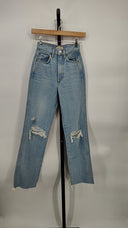 Grlfrnd Women Sara Super High Rise Slim Straight Jeans Blue 24