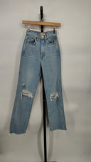 Grlfrnd Women Sara Super High Rise Slim Straight Jeans Blue 24