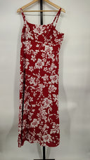 Madewell Women's Square-Neck Tank Dress Exploded Red Floral Basic Sleeved 14