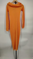 Ser.O.Ya Women Tallulah Midi Dress Basic Sleeved Orange S