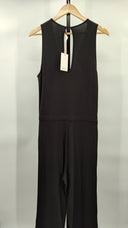 Quince Womens French Terry Modal Jumpsuit Black Sleeved M
