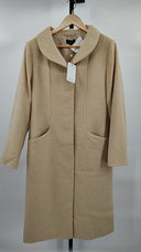 Quince Women's Italian Wool Long Cocoon Coat Heather Buttercream Outerwear M