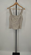 Quince 100% European Linen Fitted Tank Flax Sleeveless Top L