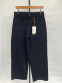 Quince Womens Bella Stretch Patch Pocket Wide Leg Jeans - 28" Black 30