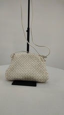 Quince Italian Leather Handwoven Pouch Crossbody Clutch Bone Bags OS