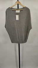 Quince Women's Lightweight Cotton Cashmere Sweater Heather Grey Sleeved Top S