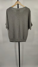 Quince Women's Lightweight Cotton Cashmere Sweater Heather Grey Sleeved Top S