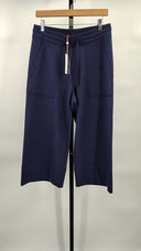 Quince Womens Supersoft Fleece Cropped Wide Leg Pants Navy M