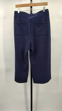 Quince Womens Supersoft Fleece Cropped Wide Leg Pants Navy M