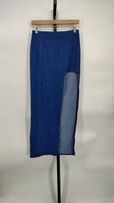 Line & Dot Women Joey Maxi Skirt Basic Sleeved Dress Blue S