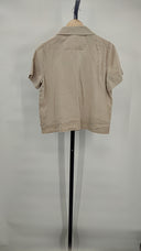 Quince Women's 100% European Linen Short Sleeve Shirt Driftwood Sleeved Top XS