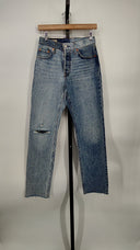 Levis Women 501 Straight Jeans Two Tone Blue 25