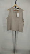 Quince Women's 100% European Linen Tank Flax Sleeveless Top L