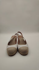 Cole Haan Women Slip On Slingback Espadrille Wedge Sandals White 10.5
